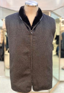 Men's Mink Reversible Cashmere Vest