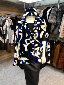Mosaic Sheared & Regular Mink Multicolored Cape